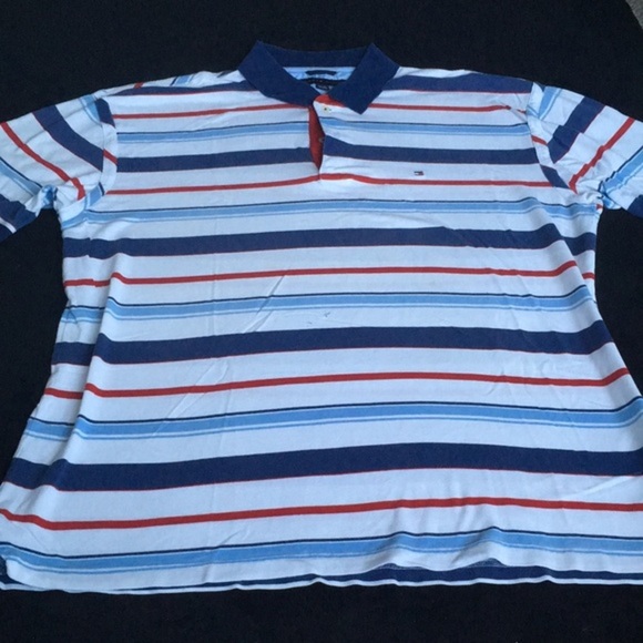 Tommy Hilfiger Blue and Red Striped Polo - Picture 2 of 8